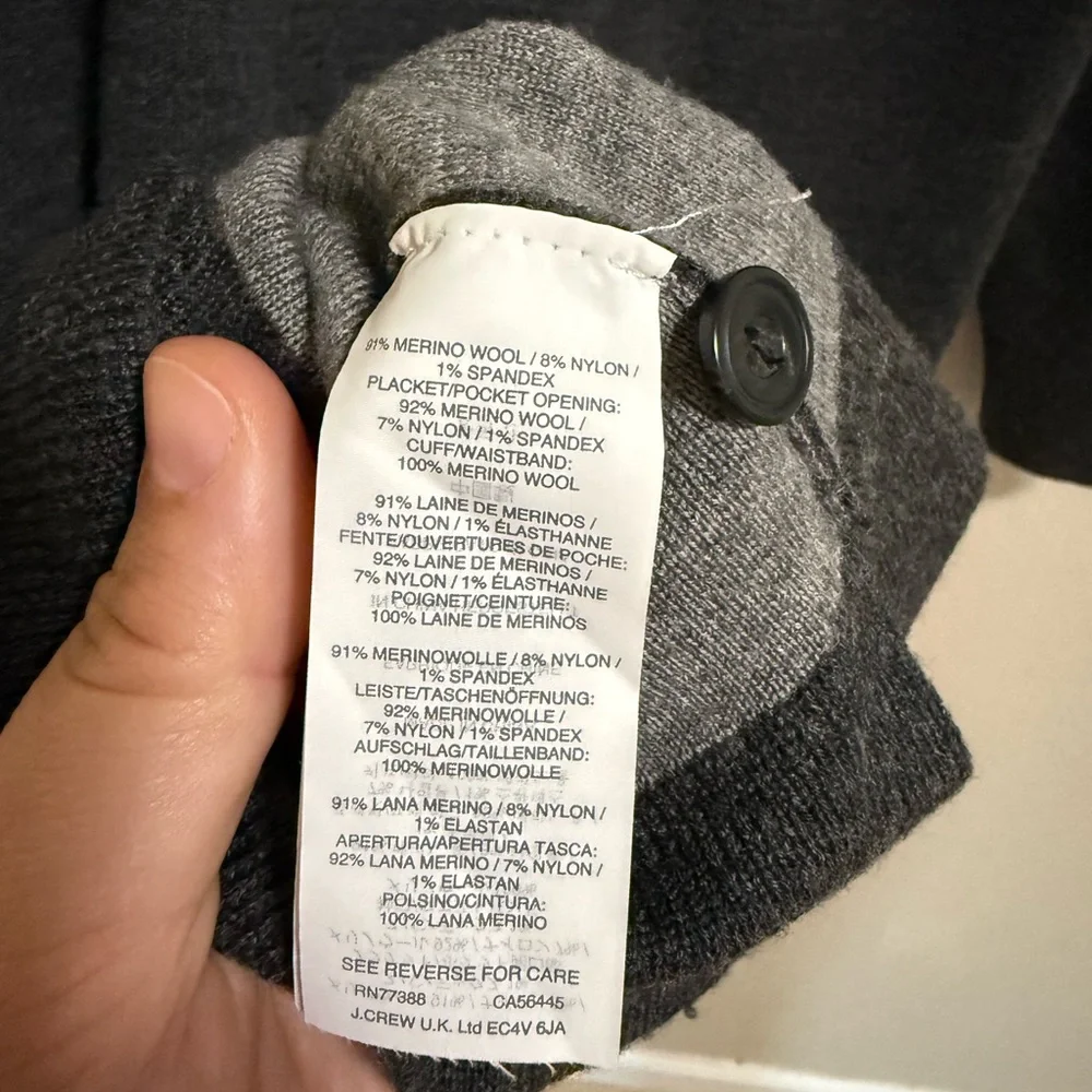 J.Crew Gray Merino Wool Blend Pocket Cardigan – Size S